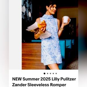 Lilly‎ Pulitzer 2025 summer NWTs, Zander  romper, sun washed blue size 4